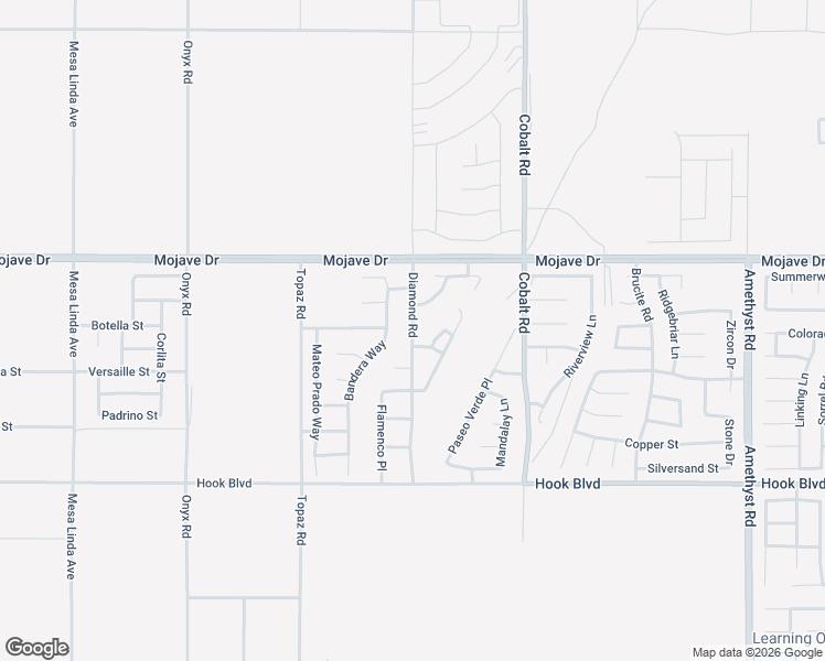map of restaurants, bars, coffee shops, grocery stores, and more near Diamond Road in Victorville