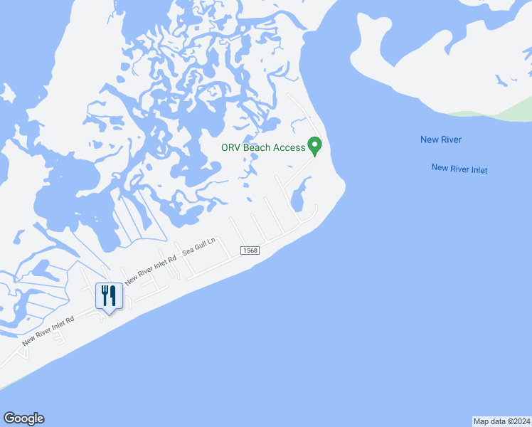 map of restaurants, bars, coffee shops, grocery stores, and more near 219 Port Drive in North Topsail Beach