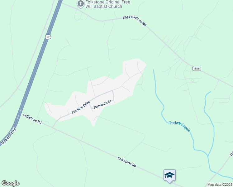 map of restaurants, bars, coffee shops, grocery stores, and more near 703 Tuscarora Drive in Holly Ridge