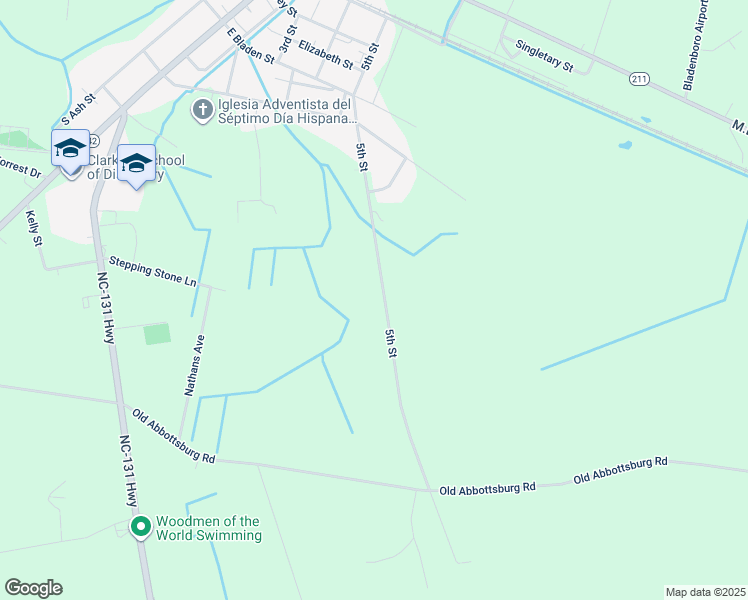 map of restaurants, bars, coffee shops, grocery stores, and more near 873 5th Street in Bladenboro