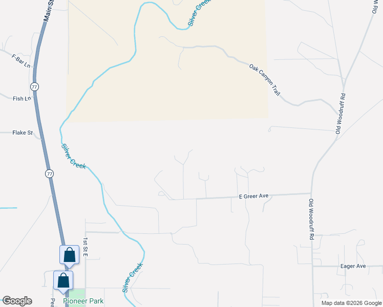 map of restaurants, bars, coffee shops, grocery stores, and more near North East 650 in Snowflake