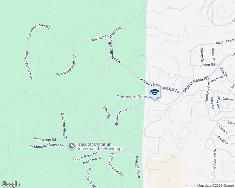map of restaurants, bars, coffee shops, grocery stores, and more near 635 Cosmos Way in Prescott