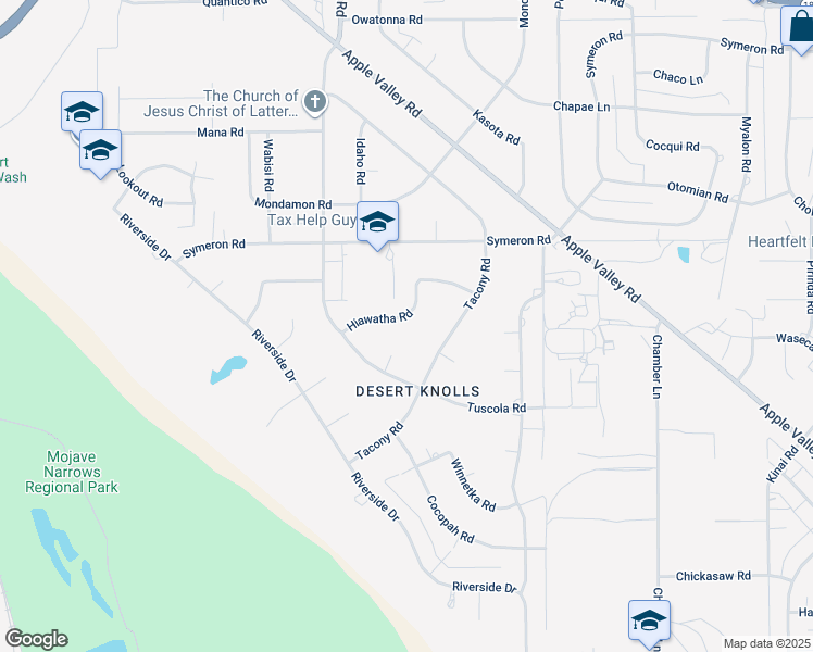 map of restaurants, bars, coffee shops, grocery stores, and more near 18251 Hiawatha Road in Apple Valley