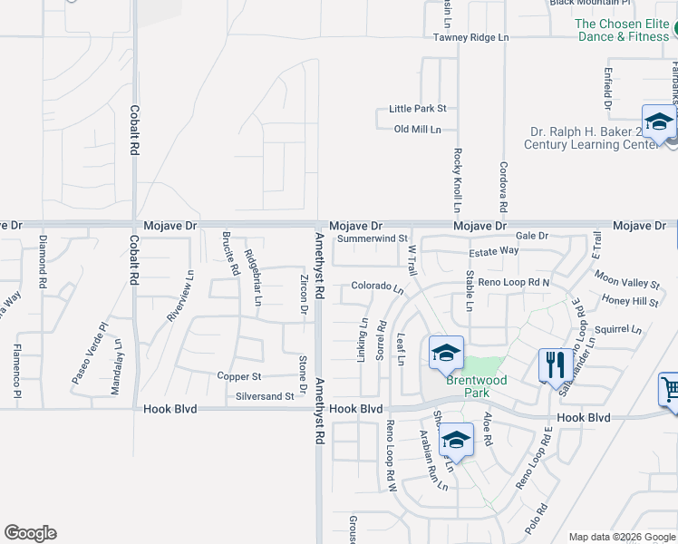 map of restaurants, bars, coffee shops, grocery stores, and more near 13754 Sunshine Terrace Street in Victorville