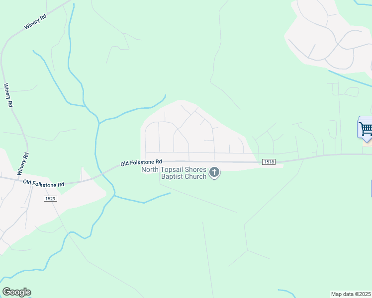 map of restaurants, bars, coffee shops, grocery stores, and more near Breakwater Drive in Sneads Ferry