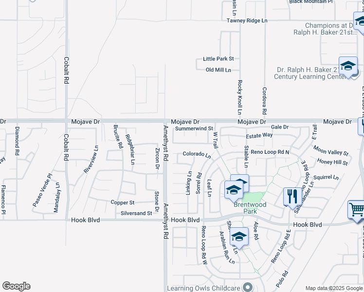 map of restaurants, bars, coffee shops, grocery stores, and more near 13761 Sunshine Terrace Street in Victorville