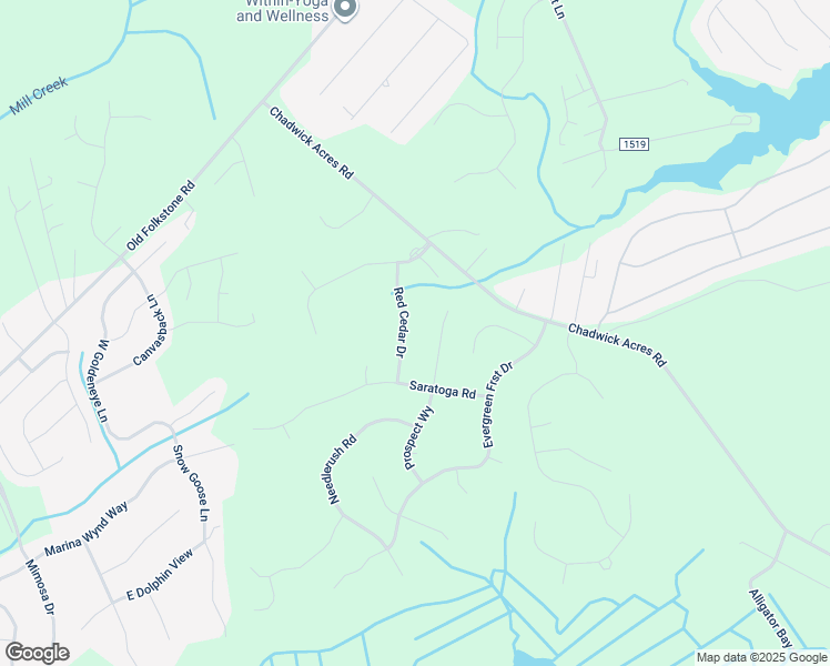 map of restaurants, bars, coffee shops, grocery stores, and more near 317 Red Cedar Drive in Sneads Ferry