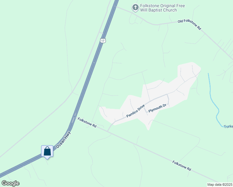 map of restaurants, bars, coffee shops, grocery stores, and more near 417 Salvo Court in Holly Ridge