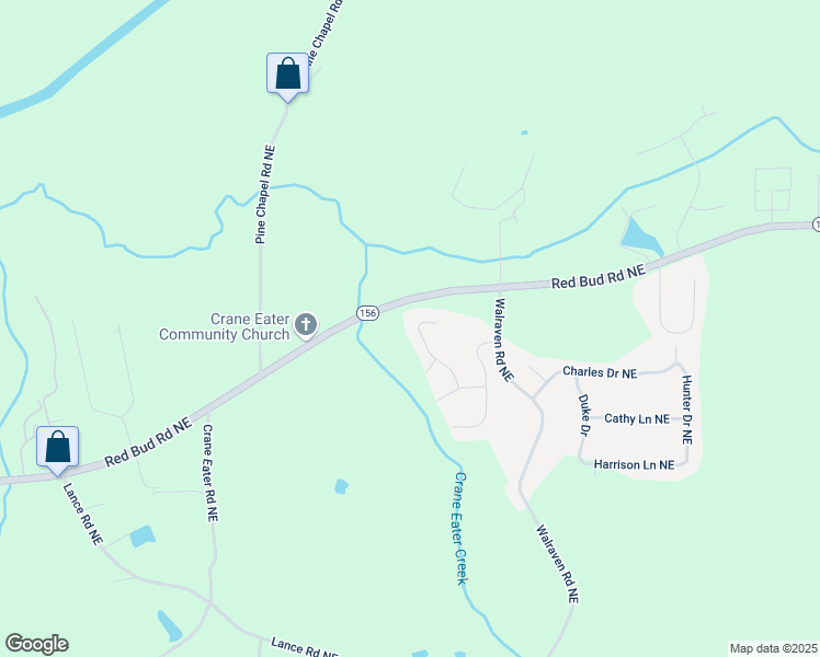 map of restaurants, bars, coffee shops, grocery stores, and more near 186 Aubrey in Calhoun
