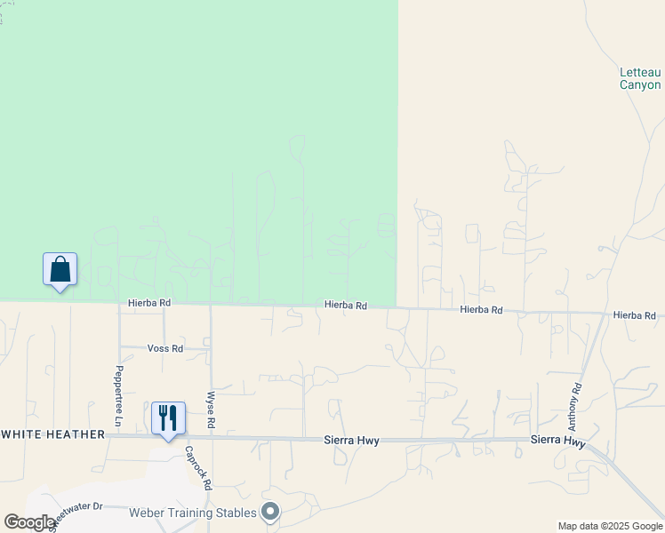 map of restaurants, bars, coffee shops, grocery stores, and more near 35655 Buckhaven Road in Agua Dulce