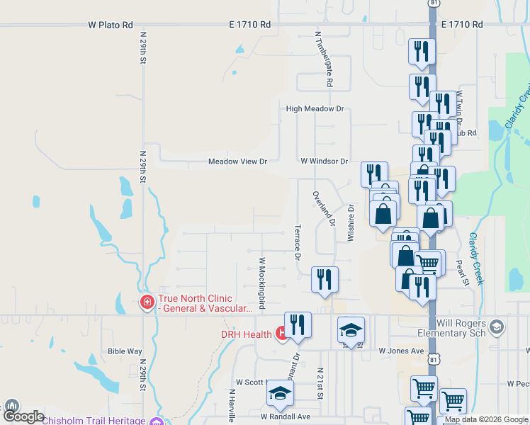 map of restaurants, bars, coffee shops, grocery stores, and more near 2127 Mallard in Duncan