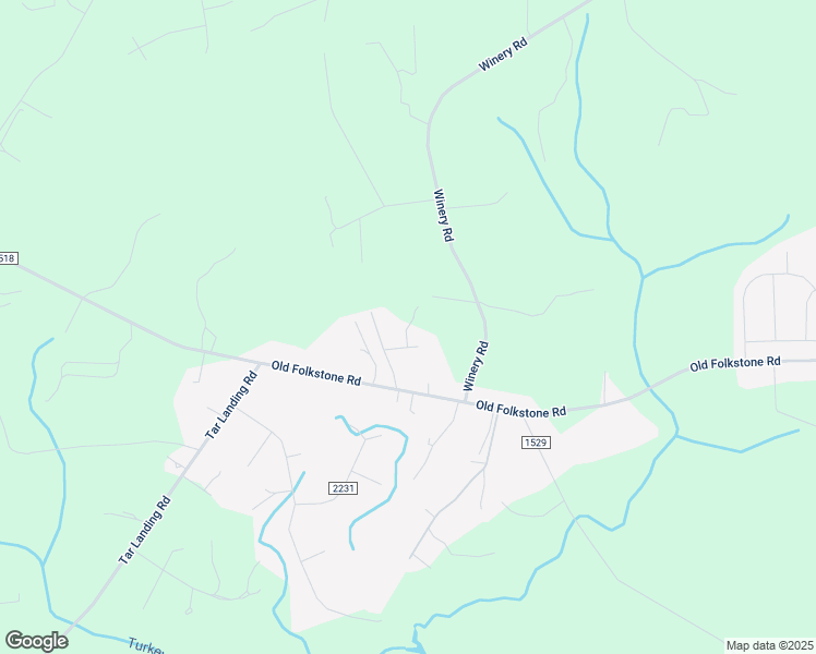 map of restaurants, bars, coffee shops, grocery stores, and more near Ebhi Lane in Holly Ridge