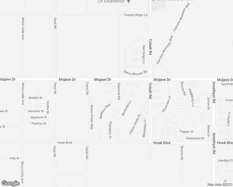 map of restaurants, bars, coffee shops, grocery stores, and more near 15251 Bandera Way in Victorville