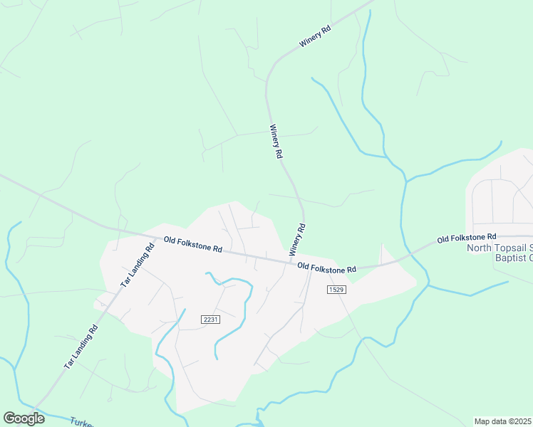 map of restaurants, bars, coffee shops, grocery stores, and more near Ebhi Lane in Holly Ridge