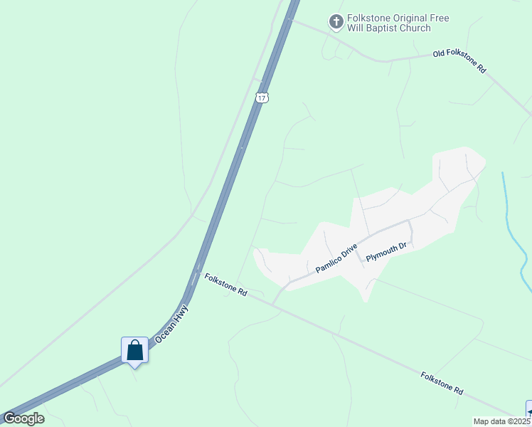 map of restaurants, bars, coffee shops, grocery stores, and more near 230 Currituck Drive in Holly Ridge