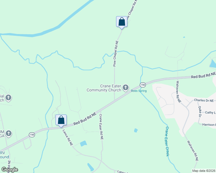 map of restaurants, bars, coffee shops, grocery stores, and more near 128 Pine Chapel Road Northeast in Calhoun
