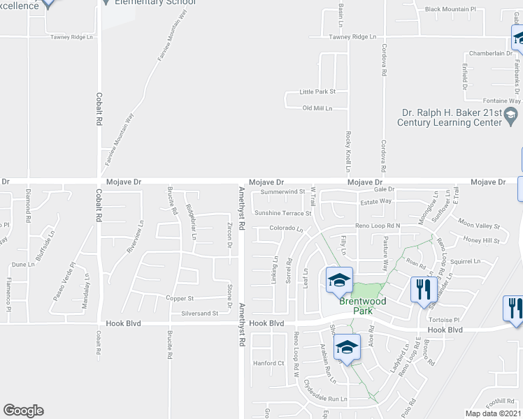 map of restaurants, bars, coffee shops, grocery stores, and more near 13748 Sunshine Terrace Street in Victorville