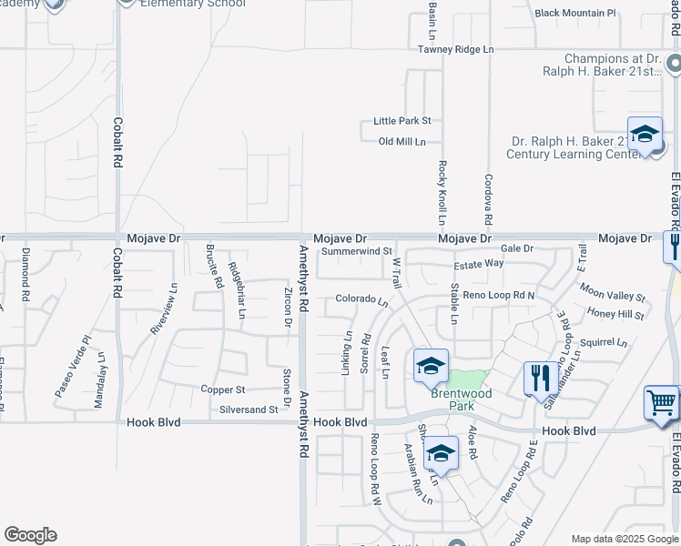 map of restaurants, bars, coffee shops, grocery stores, and more near 13772 Sunshine Terrace Street in Victorville