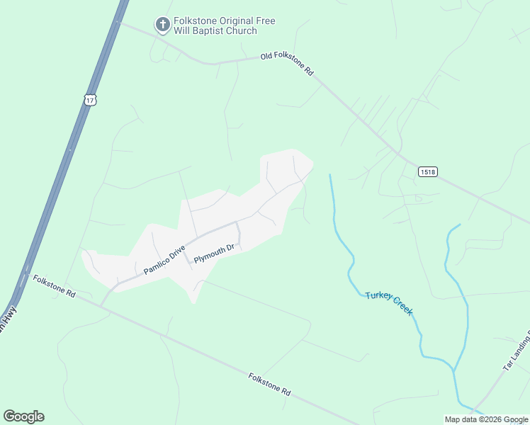map of restaurants, bars, coffee shops, grocery stores, and more near 151 Pamlico Drive in Holly Ridge