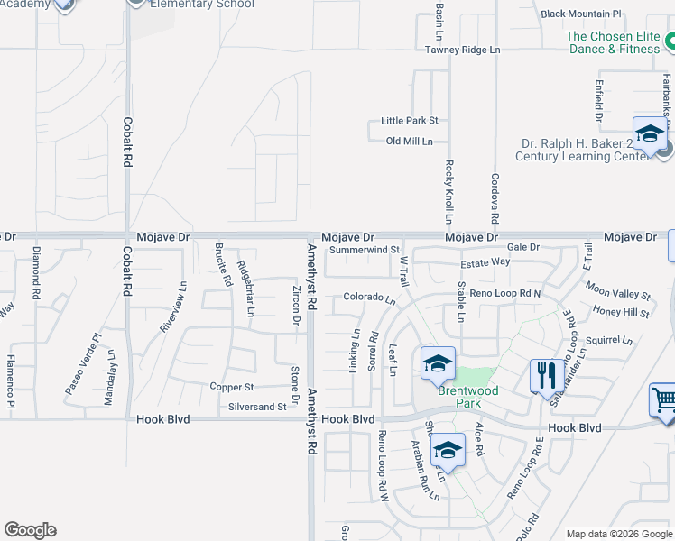 map of restaurants, bars, coffee shops, grocery stores, and more near 13754 Sunshine Terrace Street in Victorville