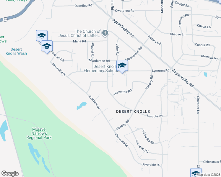 map of restaurants, bars, coffee shops, grocery stores, and more near 15191 Tuscola Road in Apple Valley