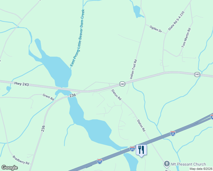 map of restaurants, bars, coffee shops, grocery stores, and more near 1000 Slaton Road in Townville