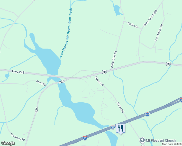 map of restaurants, bars, coffee shops, grocery stores, and more near 1000 Slaton Road in Townville