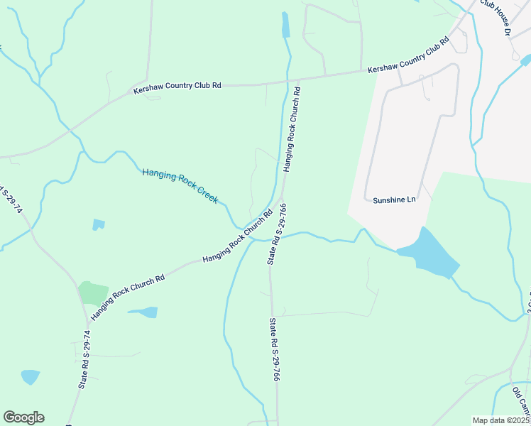 map of restaurants, bars, coffee shops, grocery stores, and more near 6926 Hanging Rock Church Road in Kershaw
