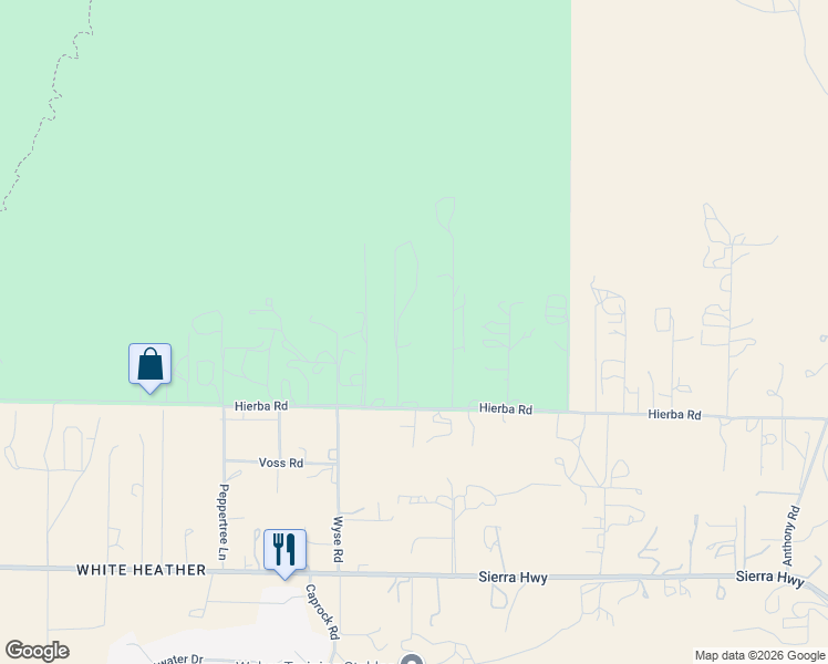 map of restaurants, bars, coffee shops, grocery stores, and more near 35640 Dormer Road in Agua Dulce