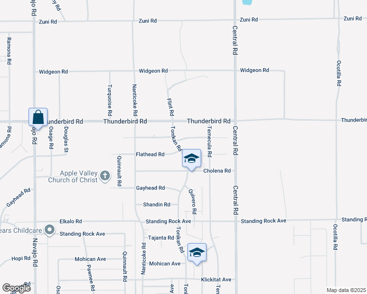 map of restaurants, bars, coffee shops, grocery stores, and more near 15189 Tonikan Road in Apple Valley