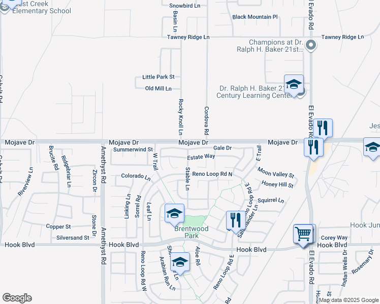 map of restaurants, bars, coffee shops, grocery stores, and more near 14029 Gale Drive in Victorville