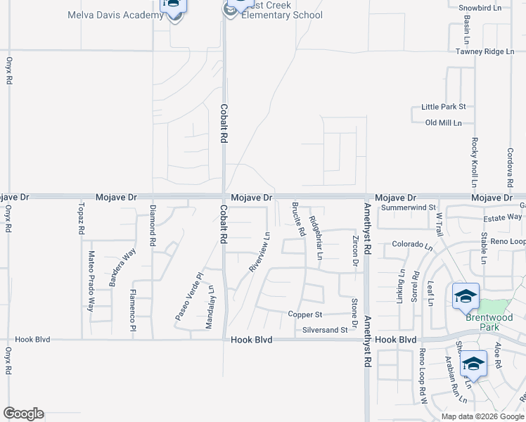 map of restaurants, bars, coffee shops, grocery stores, and more near 15286 Riverview Lane in Victorville