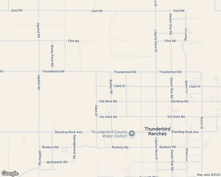 map of restaurants, bars, coffee shops, grocery stores, and more near 24565 Thunderbird Road in Apple Valley
