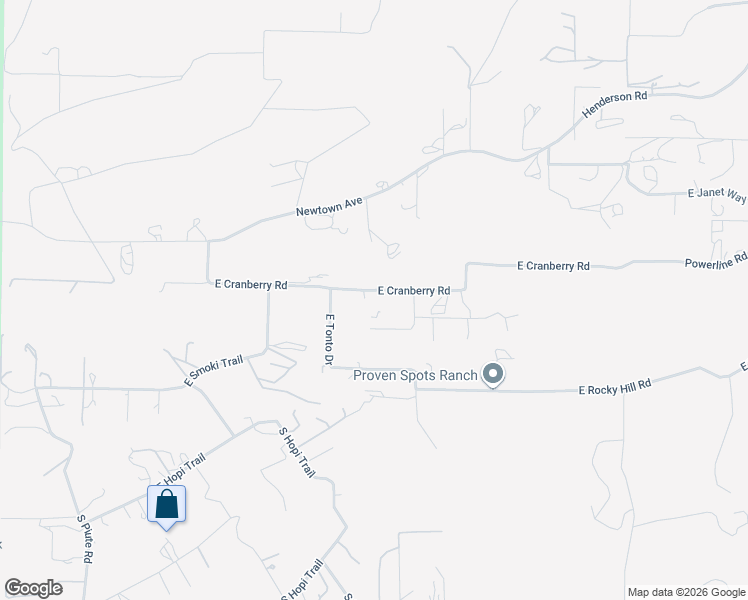 map of restaurants, bars, coffee shops, grocery stores, and more near 9915 East Cranberry Road in Dewey-Humboldt