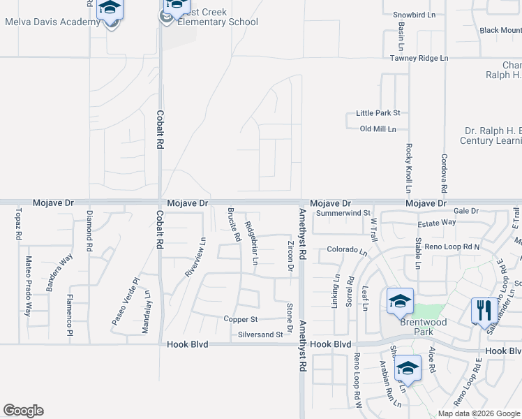 map of restaurants, bars, coffee shops, grocery stores, and more near 13594 Granite Peak Lane in Victorville