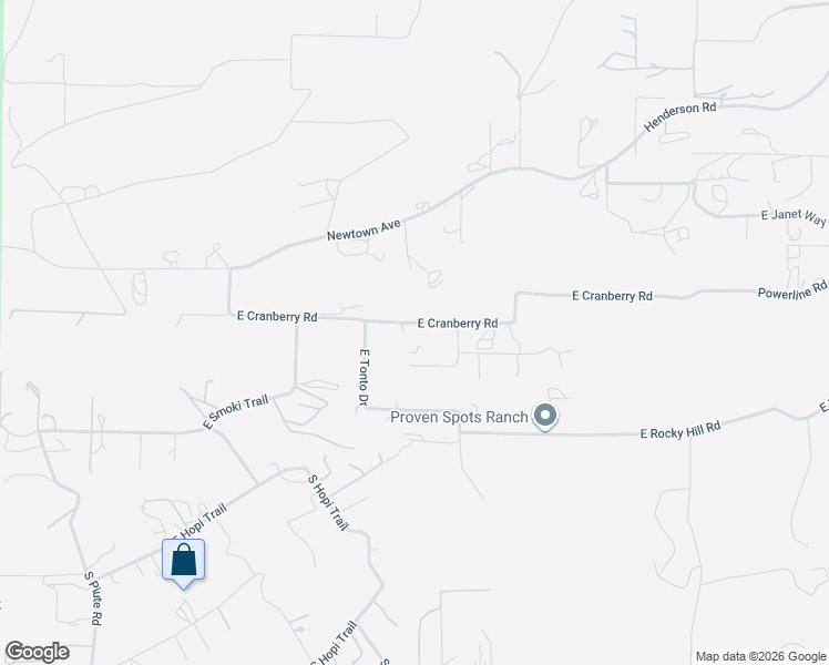 map of restaurants, bars, coffee shops, grocery stores, and more near 9915 East Cranberry Road in Dewey-Humboldt