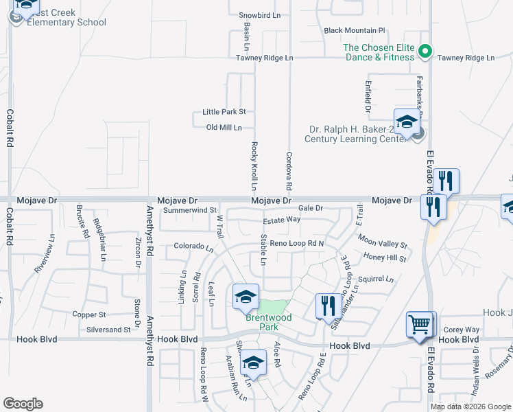 map of restaurants, bars, coffee shops, grocery stores, and more near 14002 Gale Drive in Victorville