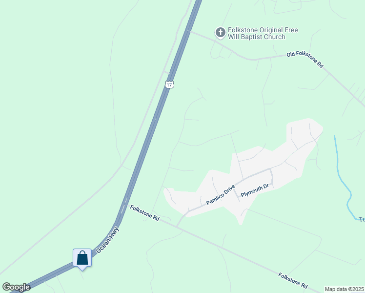 map of restaurants, bars, coffee shops, grocery stores, and more near 307 Frisco Way in Holly Ridge