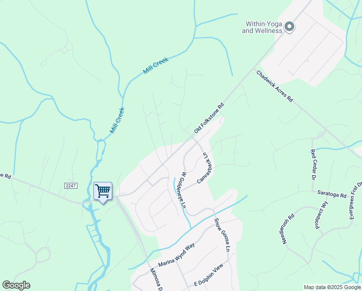 map of restaurants, bars, coffee shops, grocery stores, and more near 1253 Old Folkstone Road in Sneads Ferry