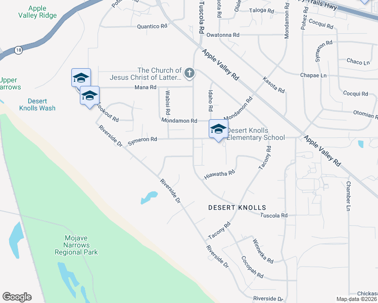 map of restaurants, bars, coffee shops, grocery stores, and more near 18056 Manitou Road in Apple Valley