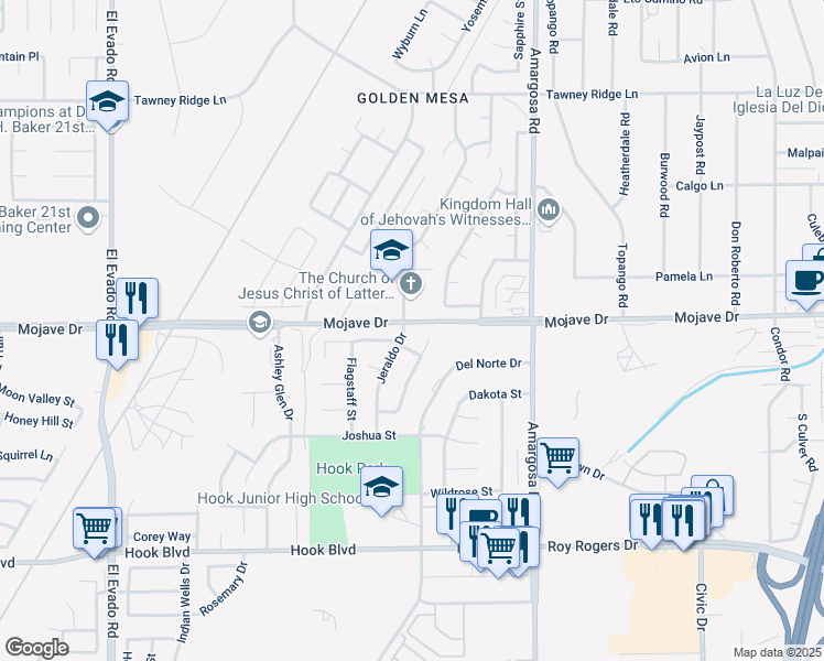 map of restaurants, bars, coffee shops, grocery stores, and more near in Victorville