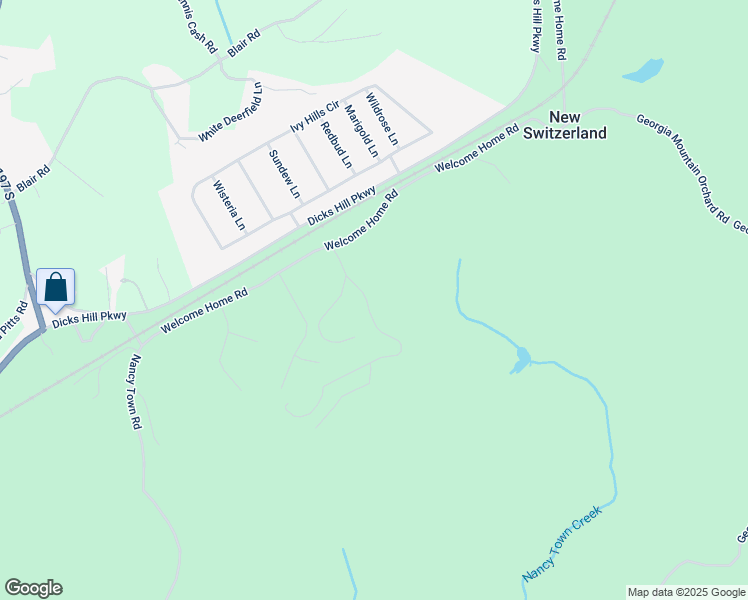 map of restaurants, bars, coffee shops, grocery stores, and more near 183 Russell Woods Dr. in Mount Airy