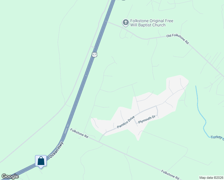 map of restaurants, bars, coffee shops, grocery stores, and more near 335 Frisco Way in Holly Ridge