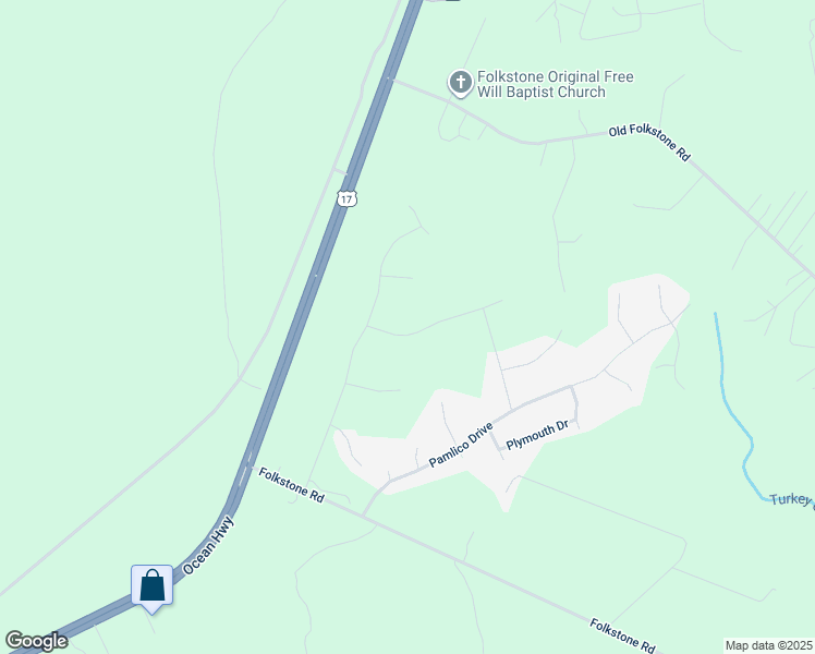 map of restaurants, bars, coffee shops, grocery stores, and more near 335 Frisco Way in Holly Ridge
