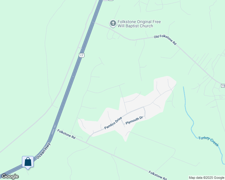map of restaurants, bars, coffee shops, grocery stores, and more near 305-323 Frisco Way in Holly Ridge
