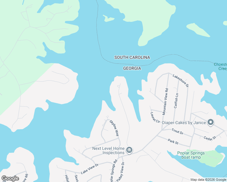 map of restaurants, bars, coffee shops, grocery stores, and more near 523 Capri Point in Lavonia