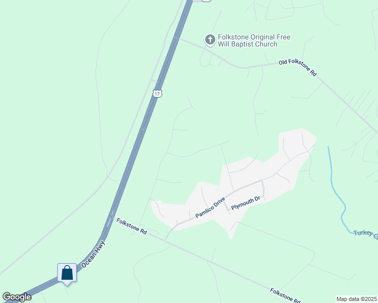 map of restaurants, bars, coffee shops, grocery stores, and more near 335 Frisco Way in Holly Ridge