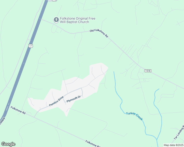 map of restaurants, bars, coffee shops, grocery stores, and more near Belhaven Court in Holly Ridge