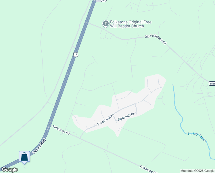 map of restaurants, bars, coffee shops, grocery stores, and more near 305-323 Frisco Way in Holly Ridge