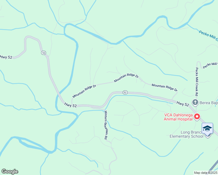 map of restaurants, bars, coffee shops, grocery stores, and more near 300 Mountain Ridge Drive in Dahlonega